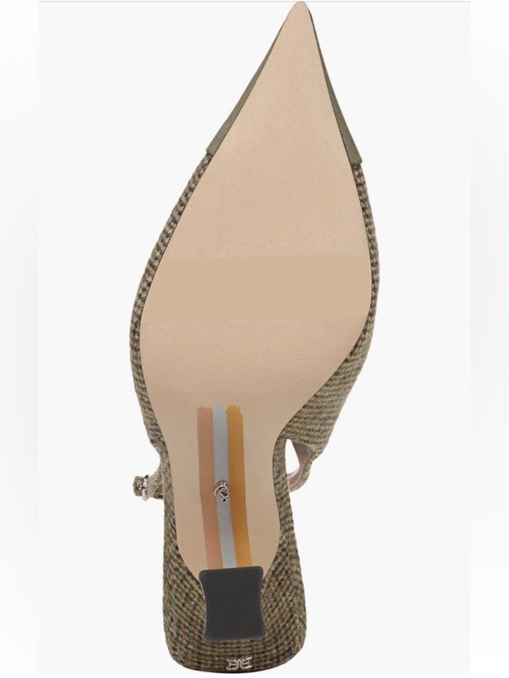 🍒2/$90🍒Sam Edelman NWT Odette Olive Houndstooth Slingback Pointed-Toe Pumps - Picture 6 of 10